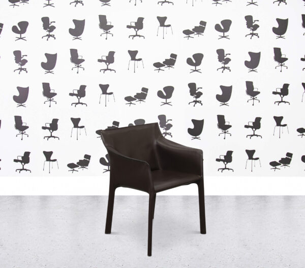 Refurbished Matteo Grassi Coco Dining Chair - Brown Leather