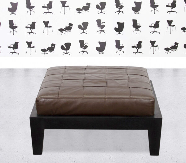 Refurbished Elitis Ottoman - Brown Leather