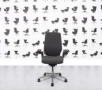 Refurbished Steelcase Gesture - Polished Aluminium - Black and Cream Fabric