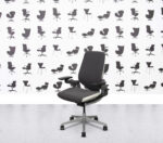 Refurbished Steelcase Gesture - Polished Aluminium - Black and Cream Fabric
