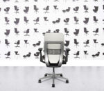 Refurbished Steelcase Gesture - Polished Aluminium - Black and Cream Fabric