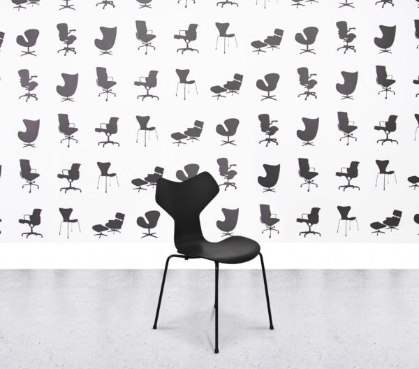 Refurbished Fritz Hansen Grand Prix 3130 Stacking Chair - Black
