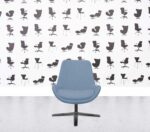 Refurbished Orangebox Avi Upholstered Swivel Chair - Light Blue