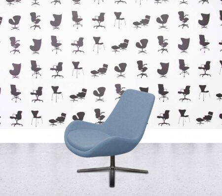 Refurbished Orangebox Avi Upholstered Swivel Chair - Light Blue