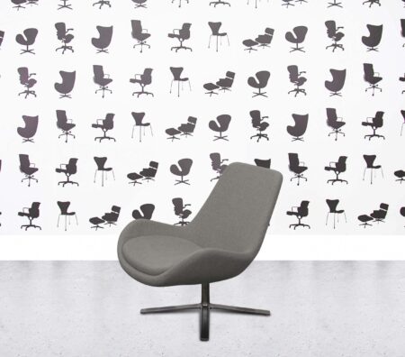 Refurbished Orangebox Avi Upholstered Swivel Chair - Grey