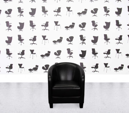 Refurbished Moroso Tub Chair - Black Leather