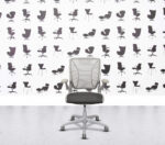 Refurbished Humanscale Diffrient World - Mesh Back - White Frame and Base - Dark Grey Seat