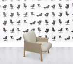 Refurbished Fredericia Savannah Lounge Chair - White and Cream