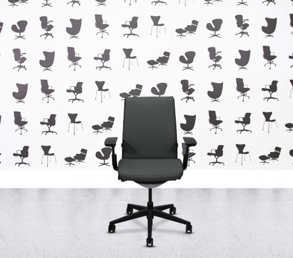 Refurbished Steelcase Think V2 - Upholstered Back - Black Frame - Paseo