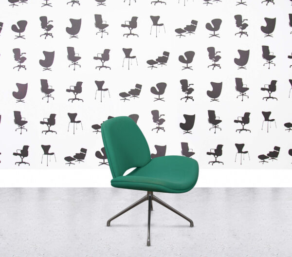 Refurbished Frovi Era Swivel Chair - Green Fabric