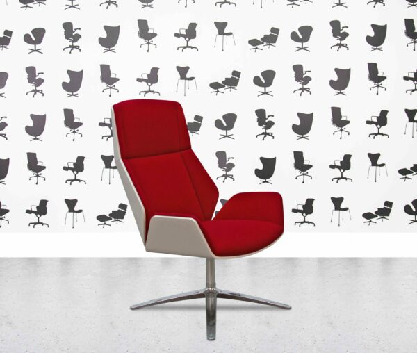 refurbished boss design kruze high back swivel lounge chair carmine red